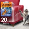 Heavy Duty Cat Scratch Deterrent Furniture Protectors for Sofa Doors Clear Couch Protectors 20 Sheets