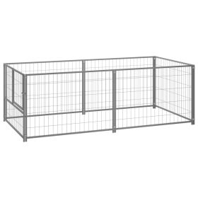 Dog Kennel Silver 78.7"x39.4"x27.6" Steel