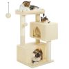 31.5" Cat Tree Cat Tower with Dual Large Condos for Kittens and Medium Size Cats,Beige