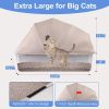 Upgrade Stainless Steel Cat Litter Box, XL Large Enclosed Cat Litter Boxes with Spacious for Big Cats