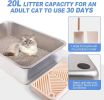 Upgrade Stainless Steel Cat Litter Box, XL Large Enclosed Cat Litter Boxes with Spacious for Big Cats