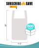 Pack of 800 Thank You Plastic Bags 11.5 x 6.5 x 22. Carry-Out T-Shirt Bags 11 1/2 x 6 1/2 x 22; Thickness 0.55 mil. Preprinted Shopping Bags. Poly Bag