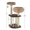 41 Inch Rattan Cat Tree with Napping Perch