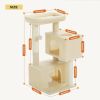 31.5" Cat Tree Cat Tower with Dual Large Condos for Kittens and Medium Size Cats,Beige