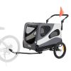 VEVOR Dog Bike Trailer, Supports up to 100 lbs, 2-in-1 Pet Stroller Cart Bicycle Carrier, Easy Folding Cart Frame with Quick Release Wheels