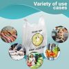 Pack of 800 Thank You Plastic Bags 11.5 x 6.5 x 22. Carry-Out T-Shirt Bags 11 1/2 x 6 1/2 x 22; Thickness 0.55 mil. Preprinted Shopping Bags. Poly Bag