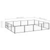 Dog Kennel Black 129.2 ft¬≤ Steel