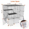 3 Tier Large Cat Cage Enclosure Indoor Cat Playpen Iron Construction Cat House Detachable Cat Crate