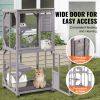 VEVOR Cat House Outdoor, 3-Tier Large Catio, Cat Enclosure with 360¬∞ Rotating Casters, 2 Platforms, A Resting Box and Large Front Door