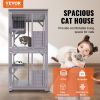 VEVOR Cat House Outdoor, 3-Tier Large Catio, Cat Enclosure with 360¬∞ Rotating Casters, 2 Platforms, A Resting Box and Large Front Door