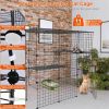 3 Tier Large Cat Cage Enclosure Indoor Cat Playpen Iron Construction Cat House Detachable Cat Crate