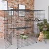 3 Tier Large Cat Cage Enclosure Indoor Cat Playpen Iron Construction Cat House Detachable Cat Crate