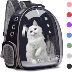 Cat Backpack Carrier Bubble Bag; Small Dog Backpack Carrier for Small Dogs; Space Capsule Pet Carrier Dog Hiking Backpack Airline Approved Travel Carr (Color: Black)