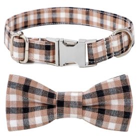 Plaid Dog Collar with Bow Pet Gift Adjustable Soft and Comfy Bowtie Collars for Small Medium Large Dogs (colour: Style 4, size: XS 1.0x30cm)