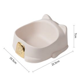 Pet Food Bowl Anti-Choking Cat Feeder Bowl Cat Neck Protection Food Bowl Raised Pet Cat Dog Food Bowls, Pet Food Bowls With Anti Slip Rubbers (Color: White)