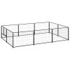 Dog Kennel Black 64.6 ft¬≤ Steel