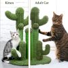 (Do Not Sell on Amazon) Cat Scratching Post Cactus Cat Scratcher Featuring with 3 Scratching Poles and Interactive Dangling Ball XH