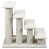 24 Inch 4-Step Pet Stairs Carpeted Ladder Ramp Scratching Post Cat Tree Climber