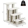 24 Inch 4-Step Pet Stairs Carpeted Ladder Ramp Scratching Post Cat Tree Climber