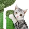 (Do Not Sell on Amazon) Cat Scratching Post Cactus Cat Scratcher Featuring with 3 Scratching Poles and Interactive Dangling Ball XH