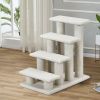 24 Inch 4-Step Pet Stairs Carpeted Ladder Ramp Scratching Post Cat Tree Climber