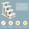 24 Inch 4-Step Pet Stairs Carpeted Ladder Ramp Scratching Post Cat Tree Climber