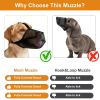 Pet Muzzle Mask Soft Mesh Muzzle Adjustable Dog Mouth Cover with Breathable Mesh Adjustable Neck Forehead Strap